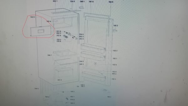 Šaldytuvo WHIRLPOOL/INDESIT kameros durelės Šaldytuvų durų rankenėlės kameros durelės