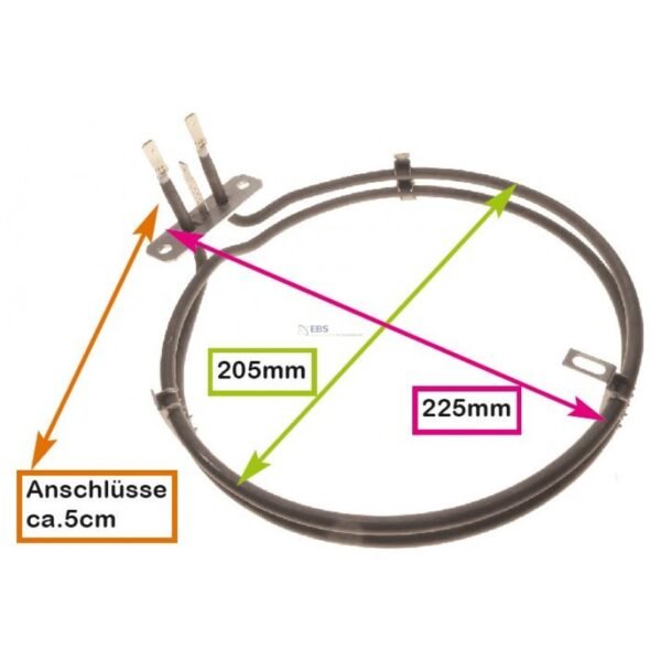 El. viryklės kaitinimo elementas apvalus  WHIRLPOOL,ELECTROLUX / AEG Elektrinių viryklių orkaičių kaitinimo elementai, apvalūs