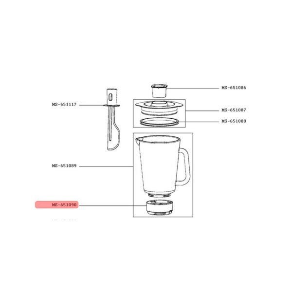 Blenderio TEFAL indo fiksavimo dangtelis. BLENDER BOWL SEAT GREY Blenderių, mikserių,virtuvinių kombainų, pjaustyklių,duonkepių ir kitų aparatų dalys