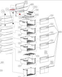 Šaldiklio ARCELIK / BEKO,BLOOMBERG  antras nuo viršaus atverčiamas priekis panelė 44.5cm x 18.8cm Buitinių šaldytuvų laikikliai, stalčiai, lentynos ir kitos plastmasinės detalės