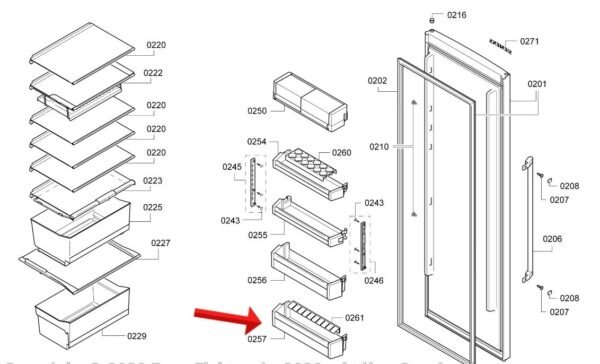 Šaldytuvo BOSCH / SIEMENS  apatinė durų lentynėlė 440 mm  100 mm 123 mm,orig. Buitinių šaldytuvų laikikliai, stalčiai, lentynos ir kitos plastmasinės detalės