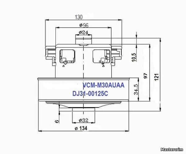 Dulkių siurblio variklis, 2200W, SAMSUNG, aukštis 123mm, Ø34xØ134mm, orig. Dulkių siurblių varikliai akumuliatoriai baterijos pakrovėjai