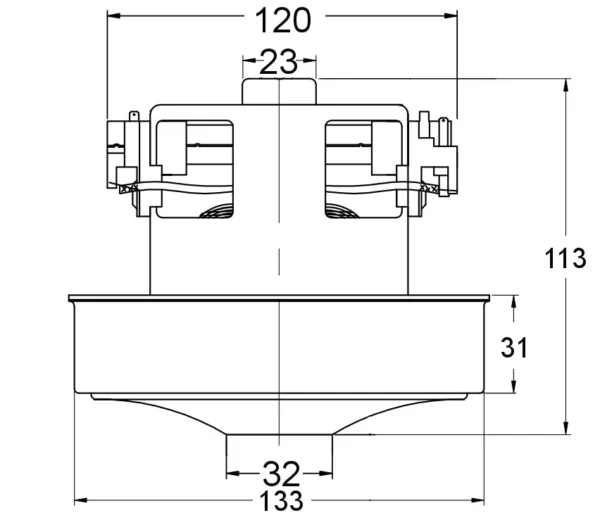 Dulkių siurblio variklis SAMSUNG 1400W, H=112mm, h=35mm, Ø135mm Dulkių siurblių varikliai akumuliatoriai baterijos pakrovėjai