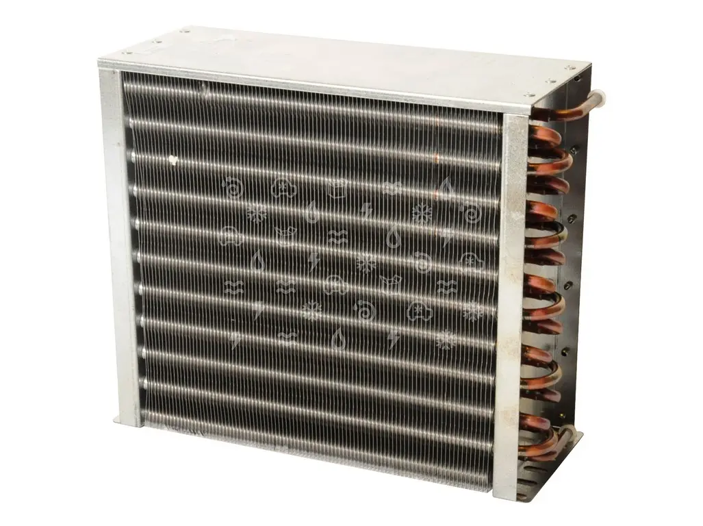 Kondensatorius 1,50 kW, RTV, 303x253x130 mm., vent. 1×230 mm. Pramoninių šaldytuvų virtuvinės kondicionierių įrangos ir kitų įrenginių dalys