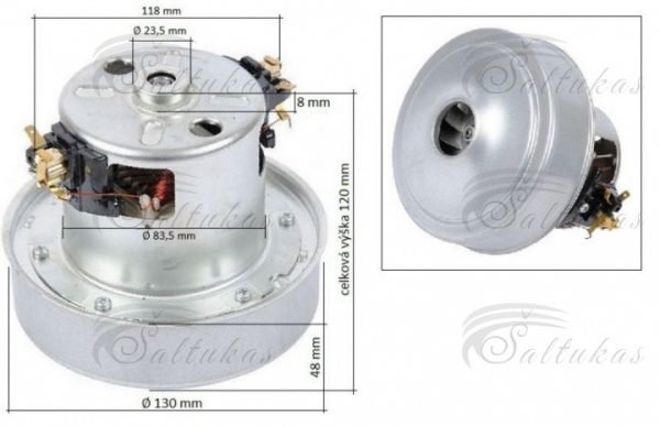 Dulkių siurblio variklis  AEG, ELECTROLUX, ZANUSSI, 1600W, H=120mm, h=50mm, Ø130mm Dulkių siurblių varikliai akumuliatoriai baterijos pakrovėjai