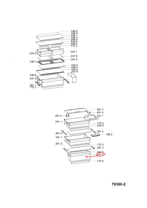 Šaldytuvo WHIRLPOOL,INDESIT, stalčiaus apatinis šaldiklio ,425x165x425mm,orig. Buitinių šaldytuvų laikikliai, stalčiai, lentynos ir kitos plastmasinės detalės