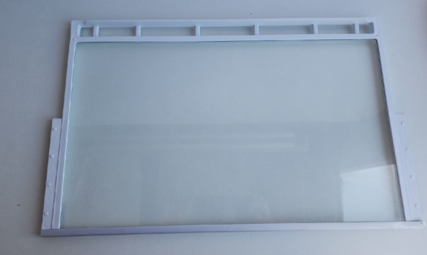 Stiklinė lentyna su laikikliais šaldytuvui BOSCH, SIEMENS, NEFF, 473x229x19mm orig.1vnt Buitinių šaldytuvų laikikliai, stalčiai, lentynos ir kitos plastmasinės detalės