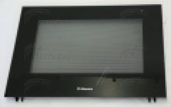 Viryklės HANSA, AMICA orkaitės durų išorinis stiklas su rėmu, 595x463mm Orkaičių durų stiklai ,kaitlenčių stiklokeramikiniai paviršiai