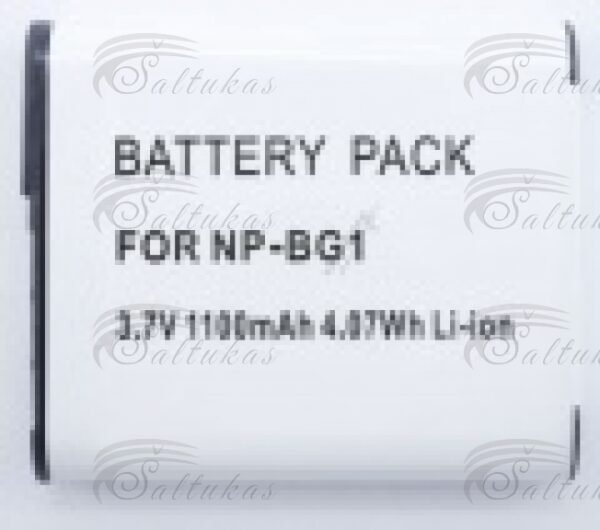 Akumuliatorius video kamerai NPBG1 SONY,Įtampa: 3.7V, Talpa: 1.1Ah, Tipas: Vaizdo kameros baterija, Chemija: Ličio jonų (Li -ion), Įkraunama: Taip, Turinio vienetai: 1, Pakuotė: Kartoninė, Plotis: 35.6mm, Ilgis: 41.7mm, Aukštis : 8,5 mm Telefonų, video kamerų akumuliatoriai dėkliukai apsaugiai stiklai ir kt dalys