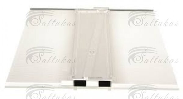 Šaldytuvo LG stiklinė lentyna su laikikliais, orig.495x475mm,orig. Buitinių šaldytuvų laikikliai, stalčiai, lentynos ir kitos plastmasinės detalės