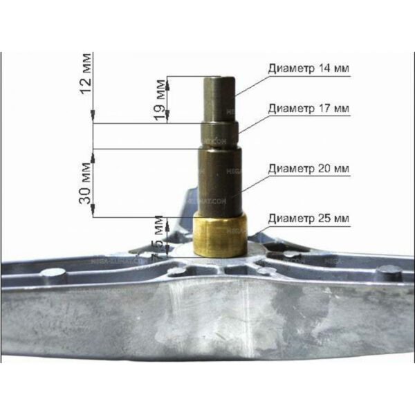 Kryžmė SAMSUNG, 6203 (17mm), 6204 (20mm) guoliai, ašis 8cm, 25×50,55×10/12 riebokšlis.Užsakomi atskirai Skalbimo mašinų kryžmės