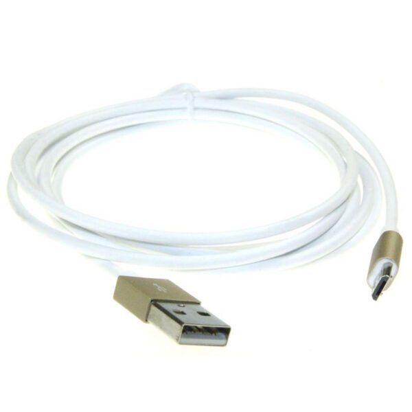 USB LEAD – USB-A 2.0 PLUG / MICRO-USB-B PLUG, WHITE, 1M Kompiuterių, planšečių, žaidimo konsolių, echolotų (iPad, Tab) dalys Wi-Fi adapteriai