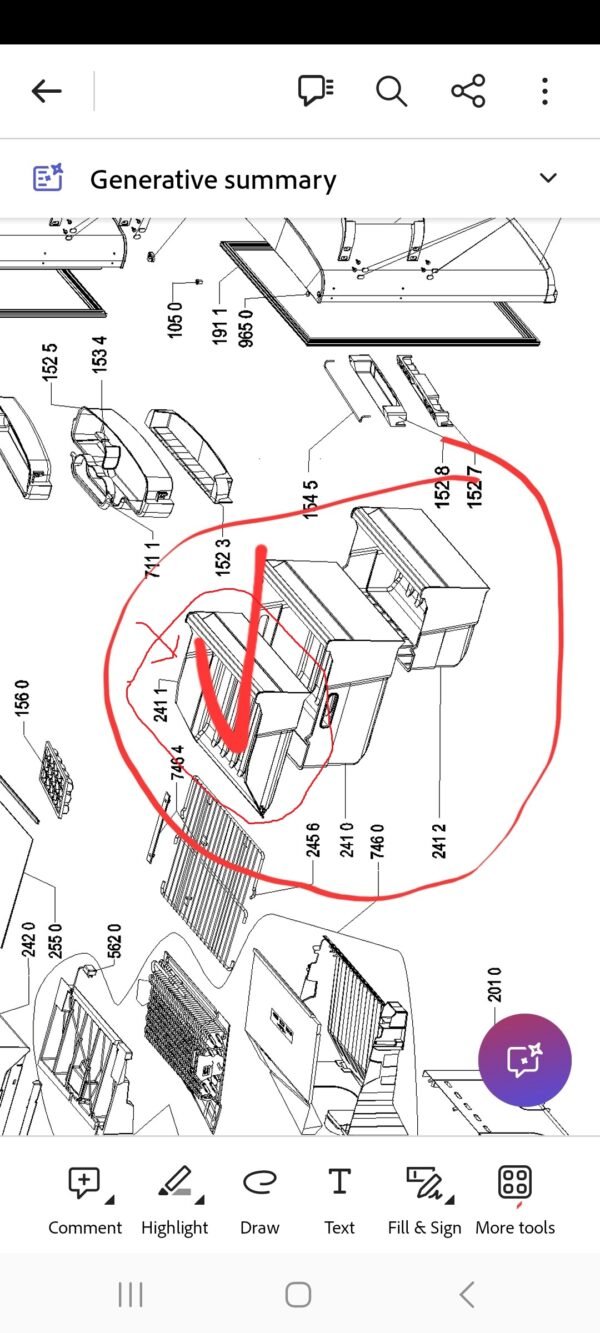 Šaldytuvo WHIRLPOOL/INDESIT,PRIVILEG viršutinis šaldiklio stalčius orig Buitinių šaldytuvų laikikliai, stalčiai, lentynos ir kitos plastmasinės detalės