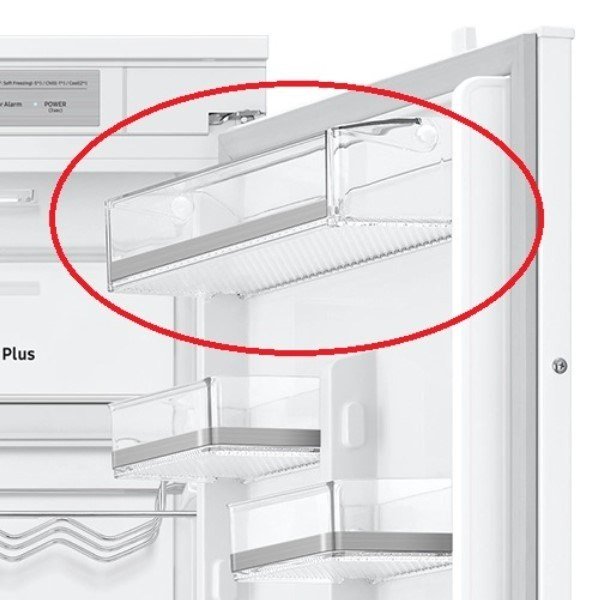 Šaldytuvo SAMSUNG viršutinė durų lentynėlė komp orig. Buitinių šaldytuvų laikikliai, stalčiai, lentynos ir kitos plastmasinės detalės