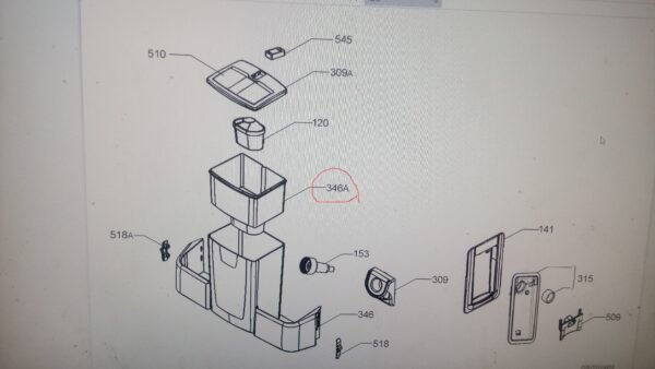 Šaldytuvo ELECTROLUX / AEG vandens filtro konteineris Buitinių šaldytuvų laikikliai, stalčiai, lentynos ir kitos plastmasinės detalės