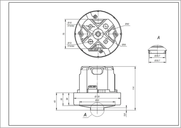 Dulkių siurblio ROWENTA ,TEFAL variklis. MOTOR.463-3-406-50 / 732830 Dulkių siurblių varikliai akumuliatoriai baterijos pakrovėjai