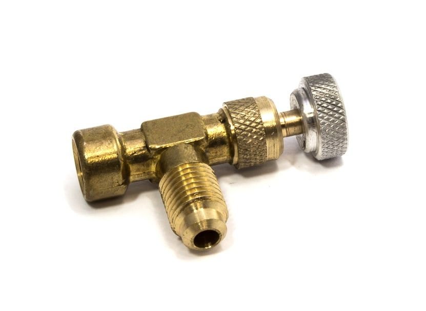 Freon valve R600a (R-134a) – 1/8” NPT Fx1/4m Šaldytuvų šaldiklių automobilinės buitinės pramoninės šaldymo įrangos dalys