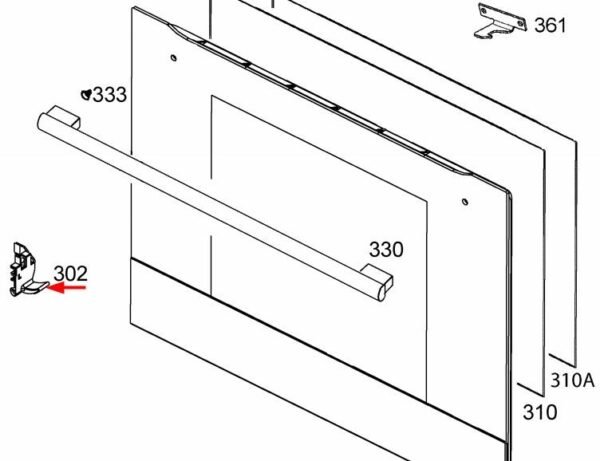 Orkaitės ELECTROLUX / AEG durų laikiklių komplektas,2vnt dešinys ir kairys Elektrinių ir dujinių viryklių orkaičių rankenėlės ir durų rankenos