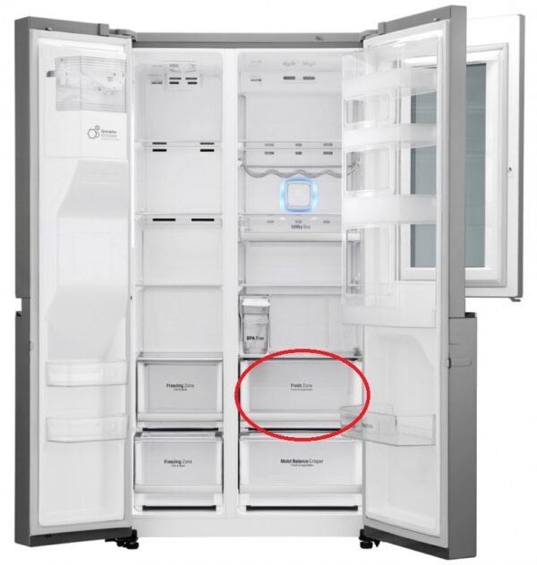 Šaldytuvo LG daržovių stalčius Buitinių šaldytuvų laikikliai, stalčiai, lentynos ir kitos plastmasinės detalės