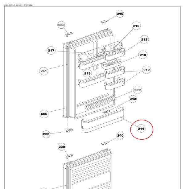 Šaldytuvo BEKO/GRUNDIG/ARCELIK apatinė durų lentynėlė, 480X120X95 ,orig. Buitinių šaldytuvų laikikliai, stalčiai, lentynos ir kitos plastmasinės detalės