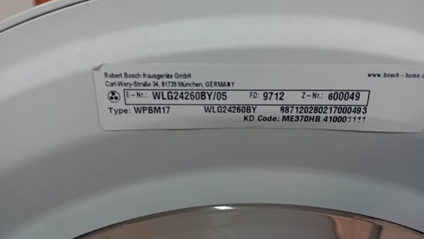 Skalbimo mašina BOSCH.WLG24260BY05<TYPE-WPBM17 Skalbyklės, indaplovės ir džiovyklės