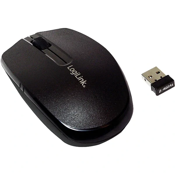 Kompiuterio pelytė. WIRELESS MOUSE, BLACK, LOGILINK Kompiuterių, planšečių (iPad, Tab) dalys Wi-Fi adapteriai