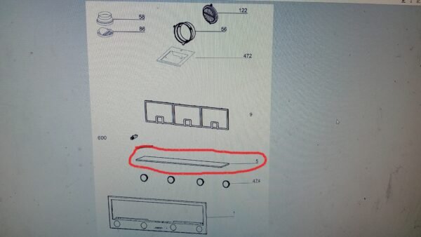 Gartraukio ELECTROLUX / AEG panelė. PANEL,WHITE,411X139 Gartraukių filtrai varikliai ir kt dalys