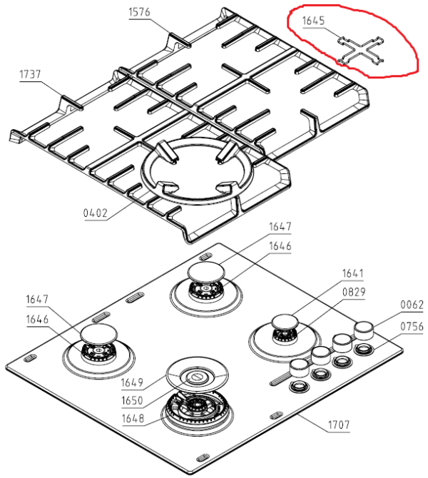 Dujinės viryklės HISENSE/GORENJE grotelės. REDUCING PAN GRID SUPPORT 130MM Viryklių kepimo skardos, grotelės, bėgeliai, el. plokštės ir kitos dalys