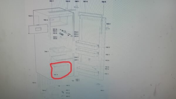 Šaldytuvo IKEA,WHIRLPOOL/INDESIT apatinis daržovių stalčius,435x205x260mm,orig. Buitinių šaldytuvų laikikliai, stalčiai, lentynos ir kitos plastmasinės detalės
