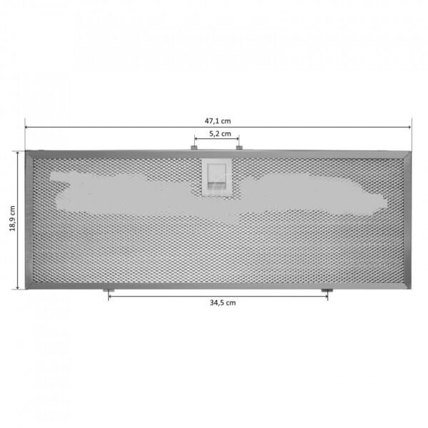 Gartraukio 133.0599.405 FABER metalinis filtras. GREASE FILTER 471X189.5 (21″) Gartraukių filtrai varikliai ir kt dalys