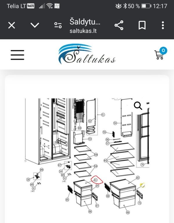 Šaldytuvo HISENSE/GORENJE lentyna 375x300x13mm,orig. Buitinių šaldytuvų laikikliai, stalčiai, lentynos ir kitos plastmasinės detalės