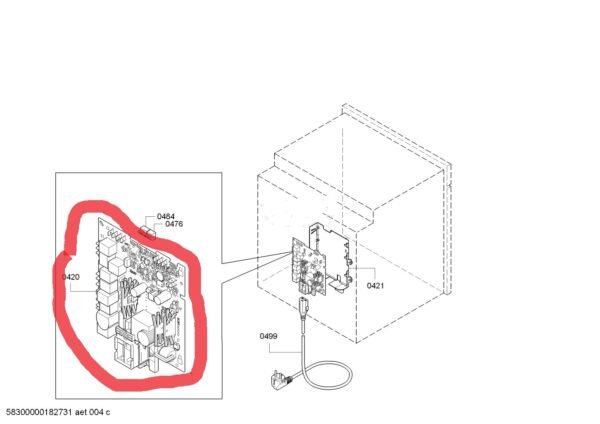 Orkaitės BOSCH/SIEMENS modulis suprogramuotas,orig. Viryklių kepimo skardos, grotelės, bėgeliai, el. plokštės ir kitos dalys