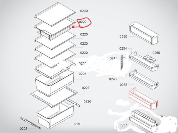 Šaldytuvo BOSCH/SIEMENS stalčiukas Buitinių šaldytuvų laikikliai, stalčiai, lentynos ir kitos plastmasinės detalės