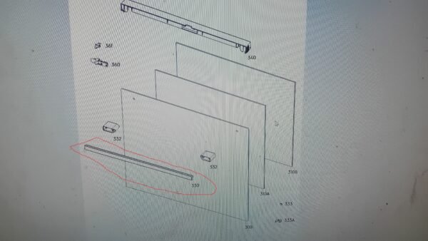 Orkaitės ELECTROLUX / AEG rankenos vidurinė dalis,1vnt ,orig. DOOR HANDLE,INOX Elektrinių ir dujinių viryklių orkaičių rankenėlės ir durų rankenos
