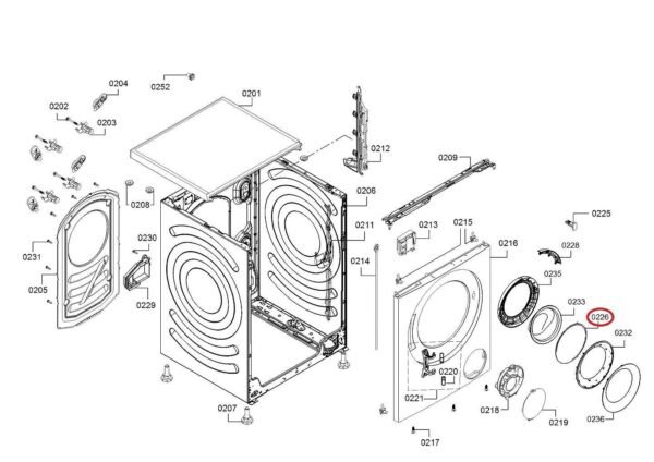 Skalbimo mašinos BOSCH/SIEMENS durelių dekoratyvinė priekinė apsauga. COVER V.460-3 COVER GLASS BO 2.5 MM Skalbimo mašinų įkrovos durelės rėmeliai ir stiklai