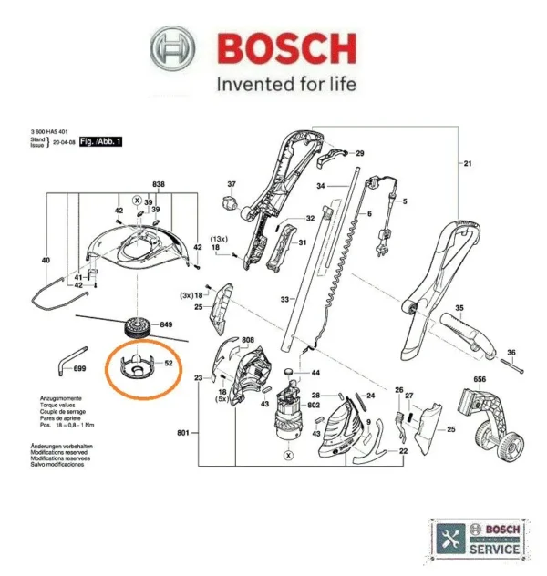 Trimerio BOSCH dangtelis,orig. AL-KO, BOSCH ROTAK, GARDENA Žoliapjovių, trimerių, pjūklų, vandens siurblių ir hidroforų atsarginės dalys