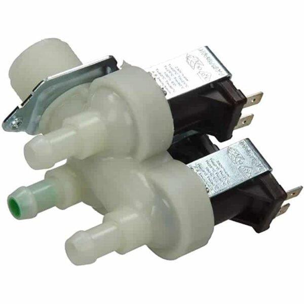 Vožtuvas trigubas MIELE, ARDO, 90° kampu,be viršutinės plokštelės.12mm, speciali jungtis,alternatyva. INLET VALVE3/4 INCH 359 3X12L 220/240V