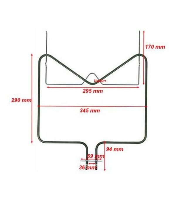 Orkaitės WHIRLPOOL/INDESIT apatinis kaitinimo elementas,alternatyva. - Image 2