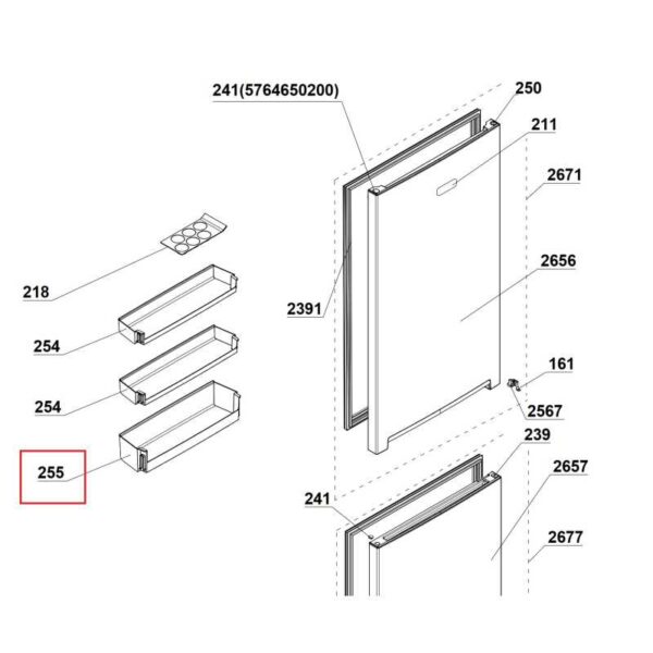 Šaldytuvo ARCELIK ,BEKO apatinė durų lentynėlė 430х113х92 mm,orig. - Image 4