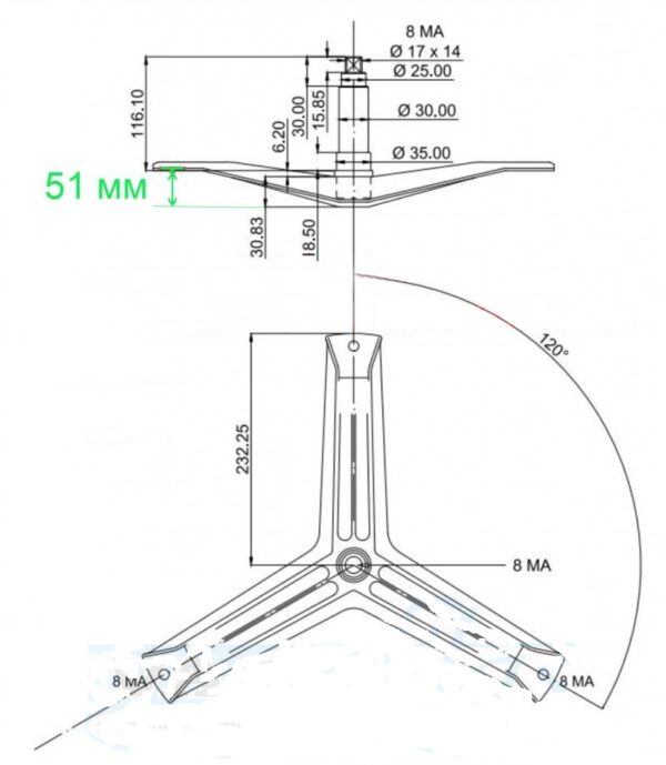 Skalbimo mašinos BOSCH MAXX, SIEMENS kryžmė visiems 1200 aps. modeliams, 6205, 6306 guoliai, 35x72x10/12 riebokšlis, 120mm aukštis ašies - Image 4