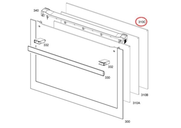 Orkaitės AEG, ELECTROLUX,ZANUSSI vidinis durų stiklas, skaidrus, su pirolizės funkcija,524x402mm,orig. - Image 2