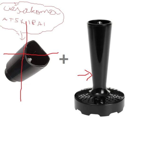 Blenderio (trintuvo) BRAUN, DELONGHI plastikinis trynimo antgalis (bulvių košei). Pritaikomas naujausiems MQ7000, MQ9000 ser. modeliams - kartu su SPEC2034 mova/reduktoriumi. Senesniems MQ5000 ser. modeliams pekrant kartu su SPEC2065 dalimi,orig