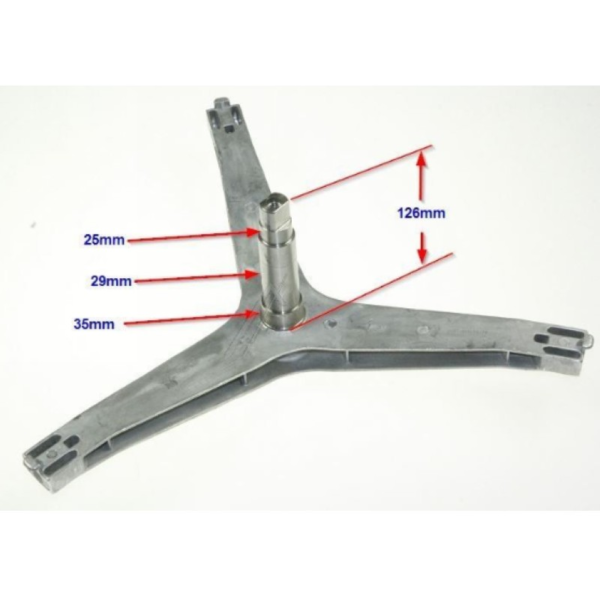 Skalbimo mašinos SAMSUNG kryžmė, 6205, 6206 guoliai, ašis 12,7cm, 35x65,55x10/12 riebokšlis, 1200RPM,alternatyva - Image 4