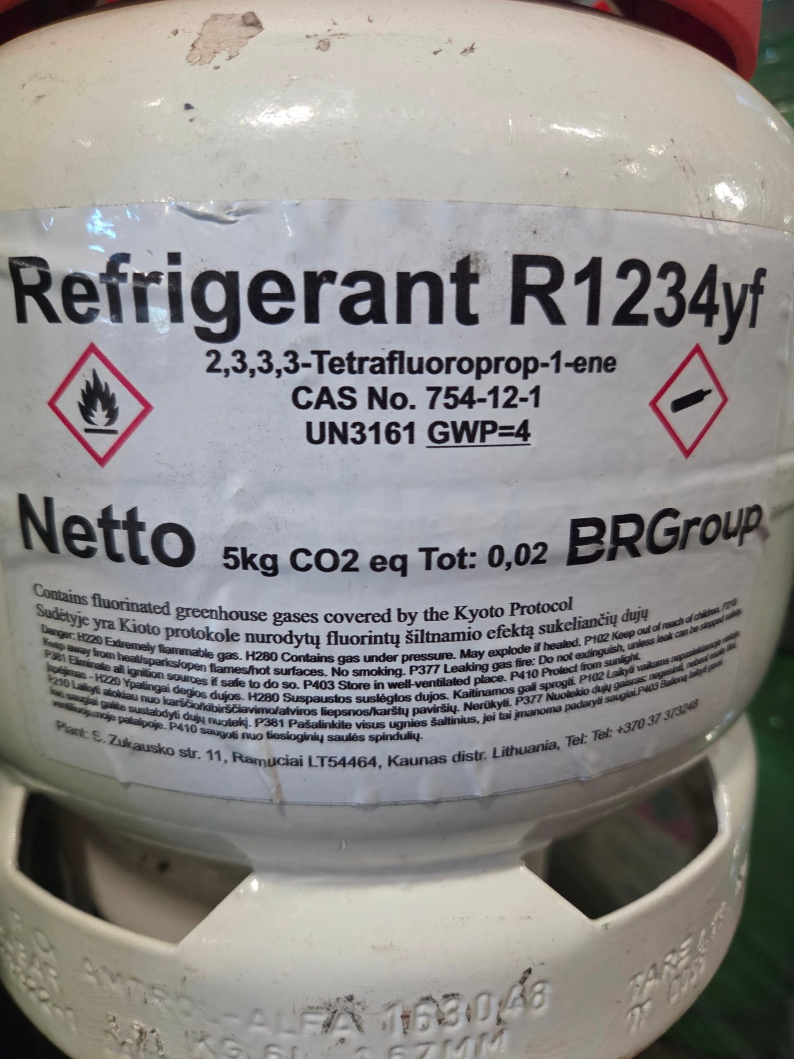 Freonas R1234YF, 5 kg. Šaldymo agentai ir tepalai