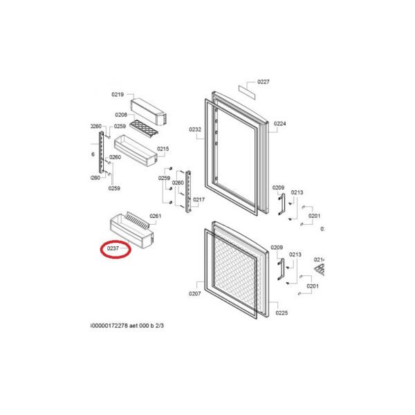Šaldytuvo BOSCH, SIEMENS durų apatinė lentynėlė,470x125mm,orig. - Image 3