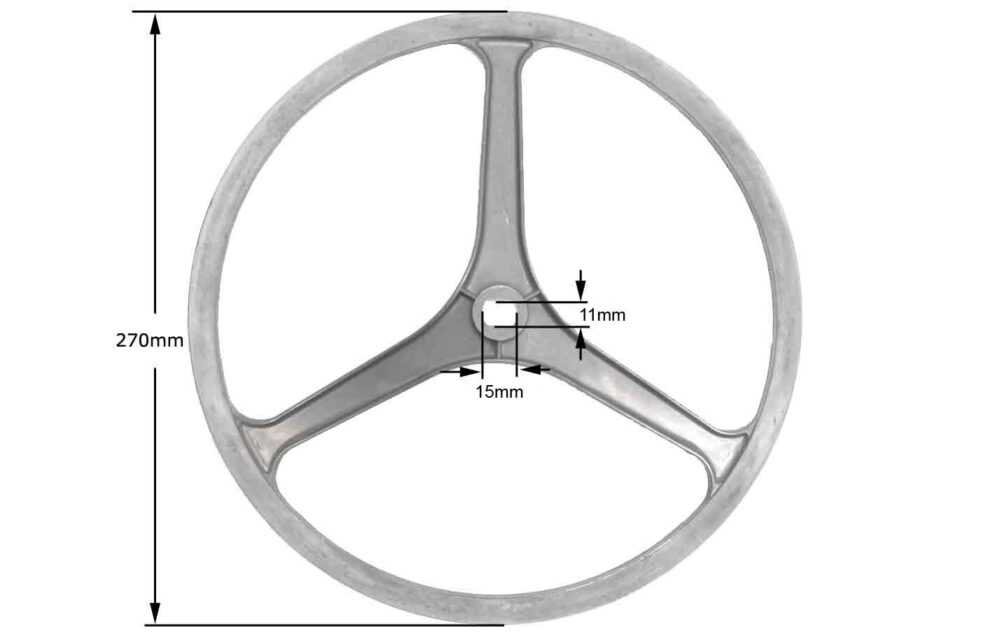 Diržo ratas WHIRLPOOL, BAUKNECHT, IGNIS, PHILIPS, Ø 276mm, 11x15mm Skalbimo mašinos būgno ašies smagratis