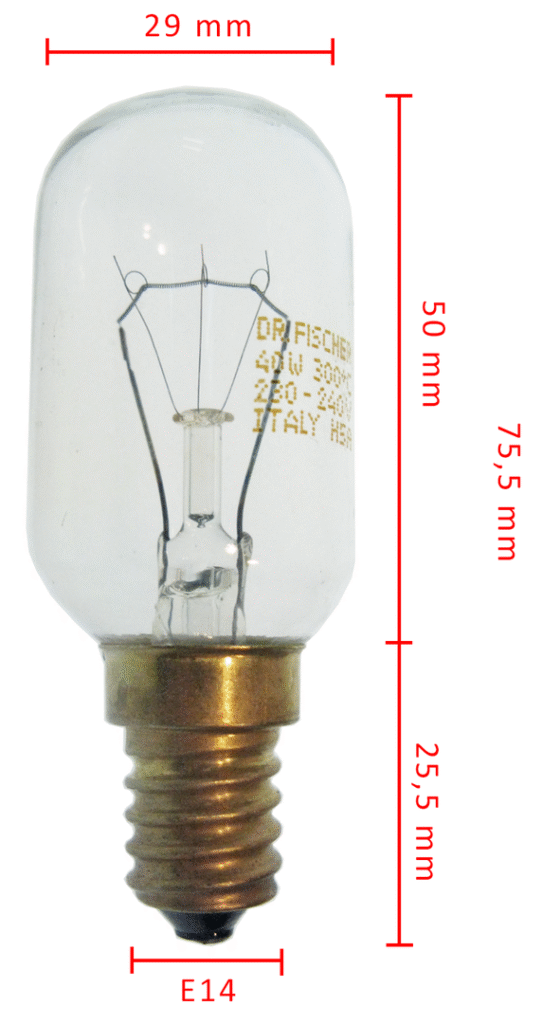 Lemputė WHIRLPOOL, AEG  40W, E14, orig. Elektrinių viryklių, mikrobangų krosnelių ir šaldytuvų lemputės gaubteliai LED-Foninio apšvietimo juostos ir kt