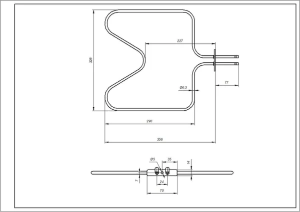 Kaitinimo elementas apatinis AEG, ELECTROLUX, ZANUSSI orkaitės - Image 4