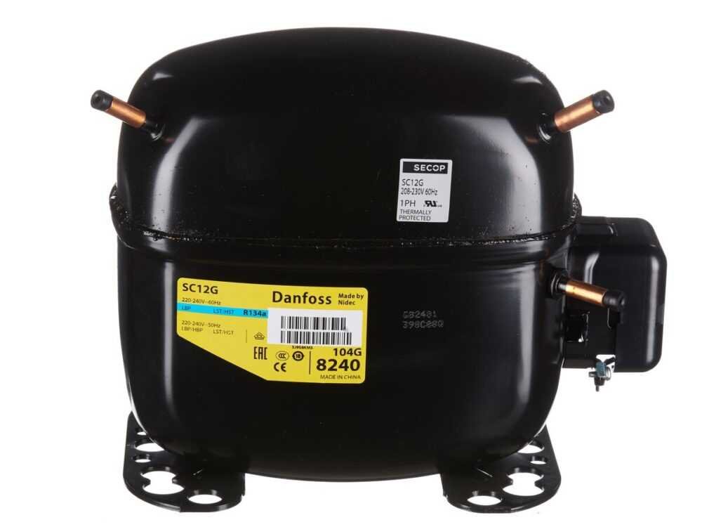 Danfoss SC12G, LBP/HBP – R134a, 220-240V/1/50/60Hz, LRA 12.4 (prie -23.3 °C 199/232W, prie 7,2 °C 1054W) (-35 °C iki 15 °C) Pramoninių šaldytuvų kompresoriai