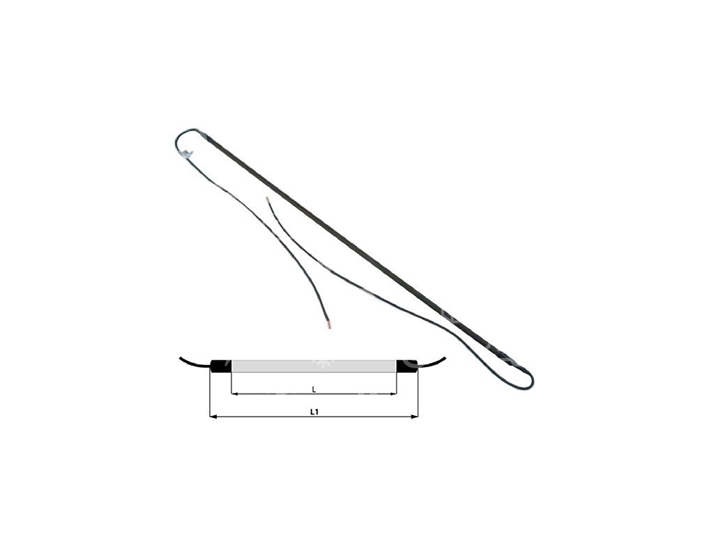 Šaldytuvo atitirpinimo elementas 300W, 230V, d=8,5 mm, L=700mm, L1=745mm, d=8,5mm, kabelio ilgis 480/480mm Pramoninių šaldytuvų virtuvinės kondicionierių įrangos ir kitų įrenginių dalys